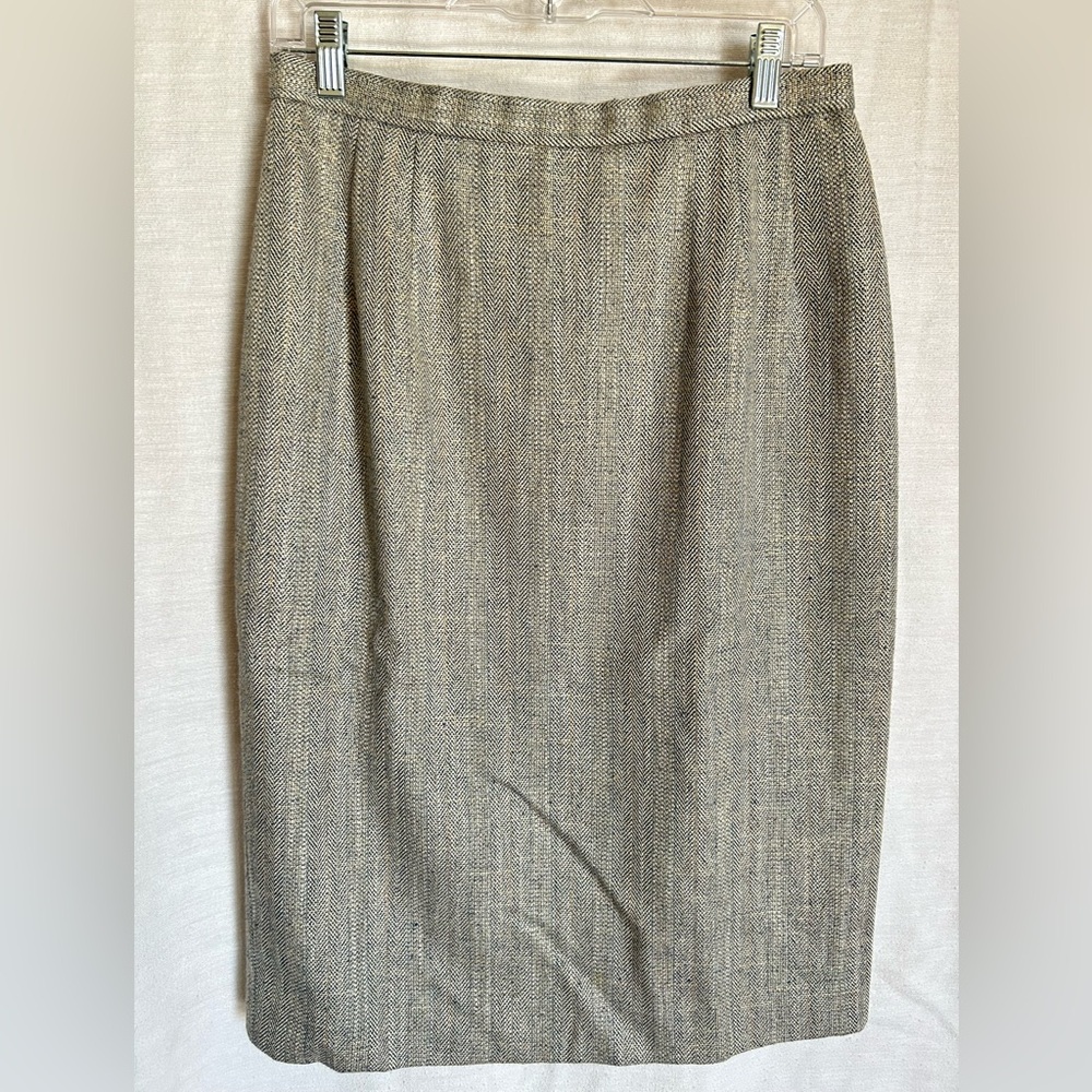 Pendleton Classic Cream Tweed Pencil Skirt